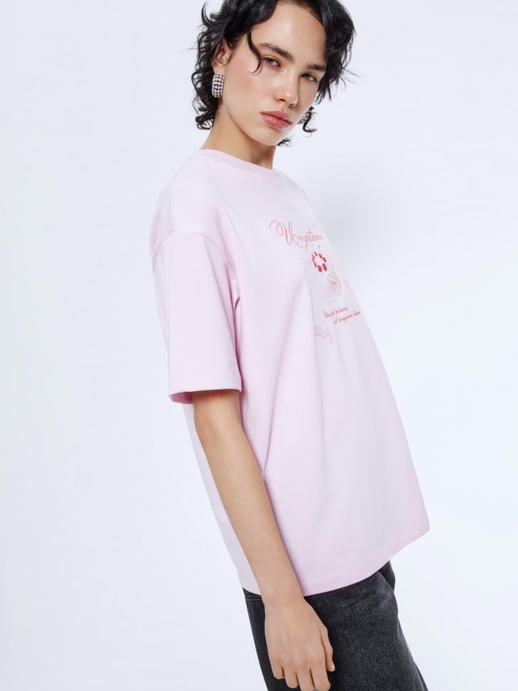 футболка оверсайз с принтом и патчем 4610517174017 по низкой цене