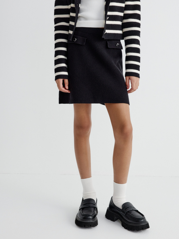 короткая вязаная юбка для девочек 4610517180957 по акции