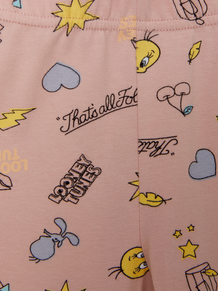 Пижама с ярким принтом Looney Tunes для девочек (розовый, 116-122 (6-7 YEARS)) sela 4680129221560 - фото 5