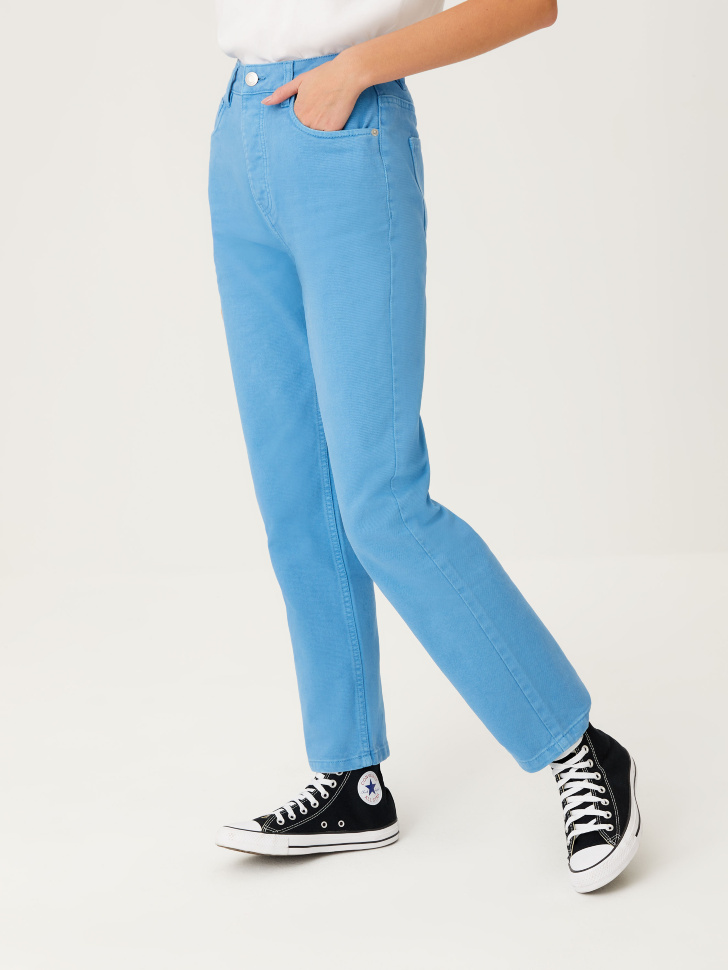 Цветные прямые джинсы (голубой, M) sela 4680129201043 - фото 3
