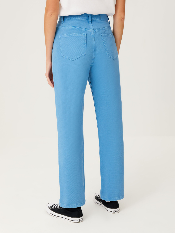 Цветные прямые джинсы (голубой, M) от Sela