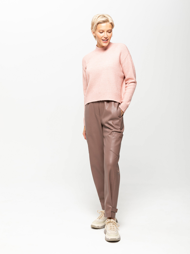 свитер женский (розовый, L) sela 4603375099936 - фото 2