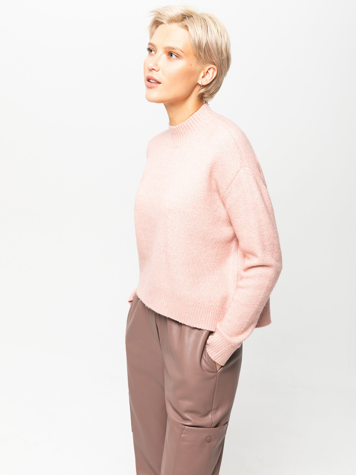 свитер женский (розовый, L) sela 4603375099936 - фото 4