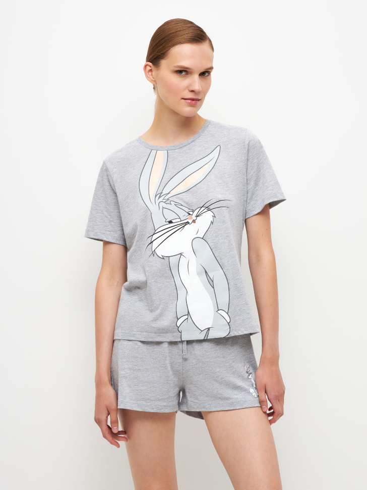 

Пижама с ярким принтом Bugs Bunny, Серый