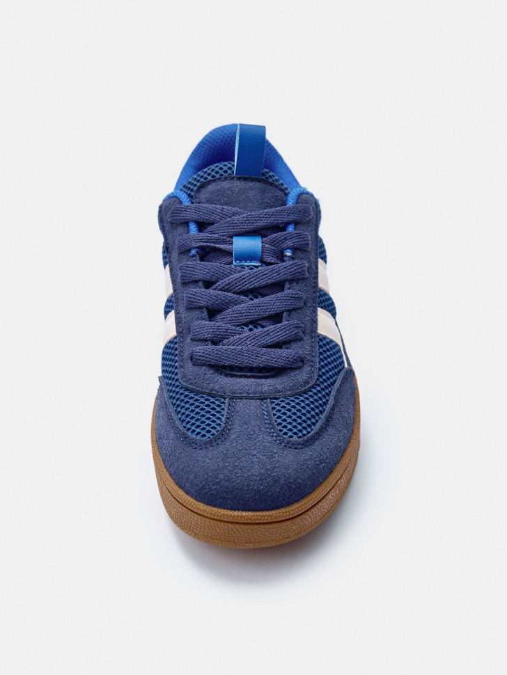 комбинированные кеды для мальчиков из замши спереди