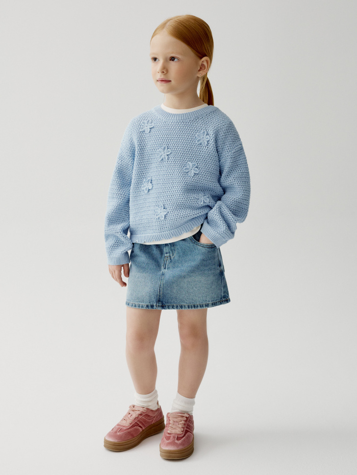 джинсовая юбка на резинке для девочек 4610517513038 фотография