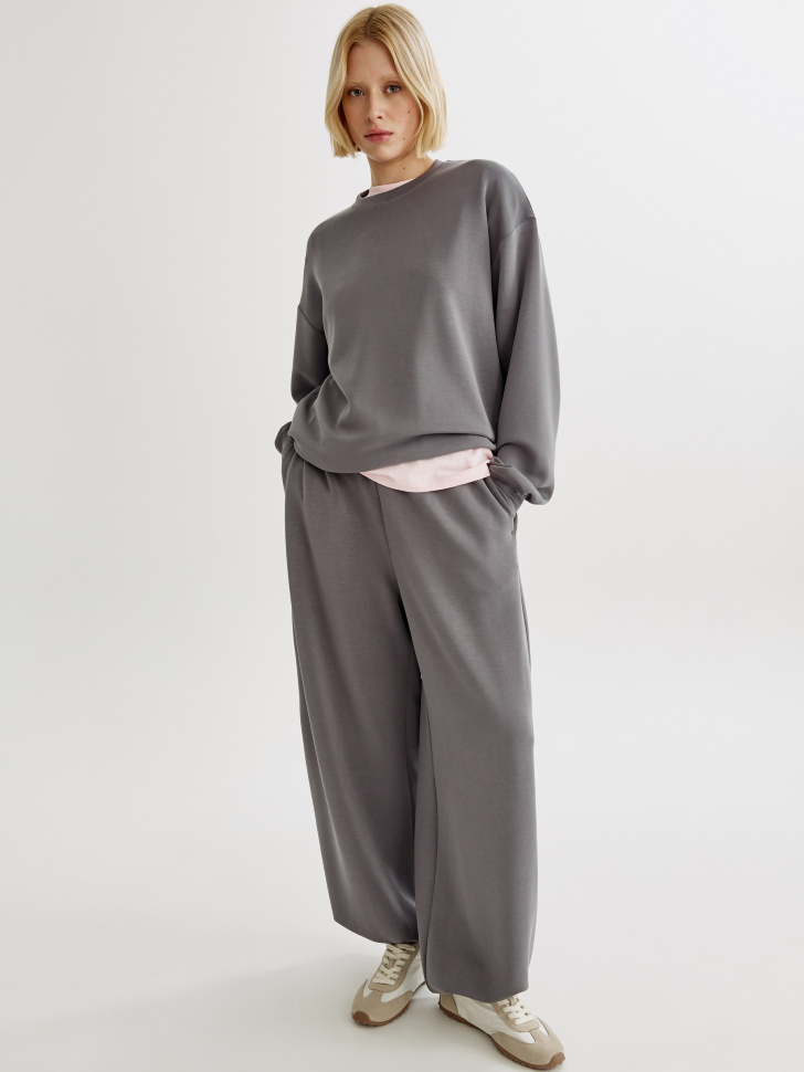 Брюки-аладдины Sela из интерлока, серый, арт. 52757