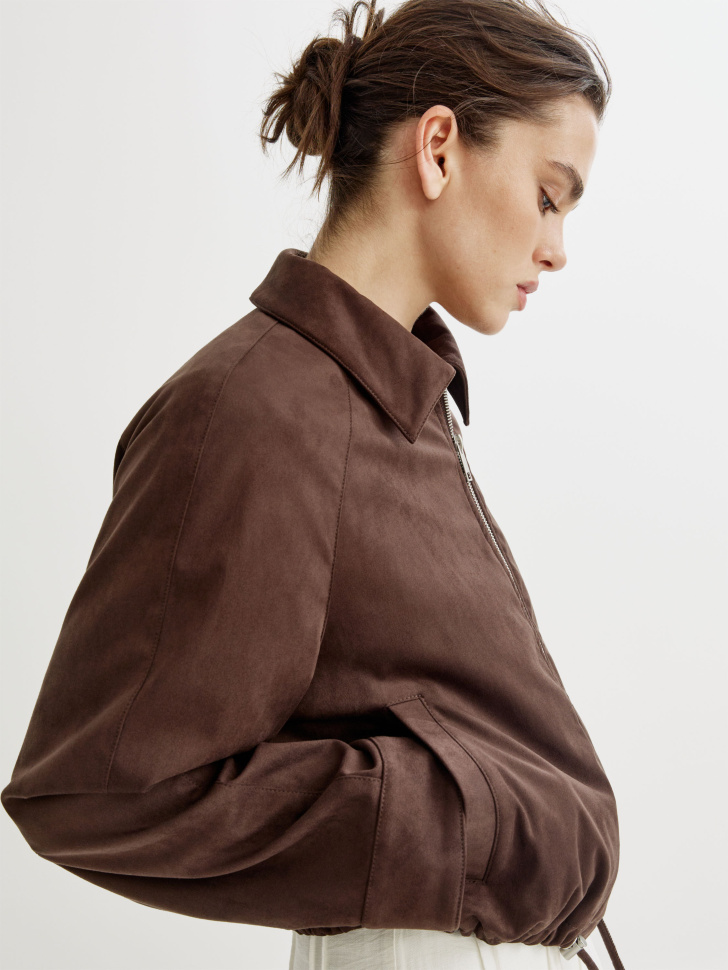 Короткая куртка SELA из экозамши, коричневый, арт. 43389