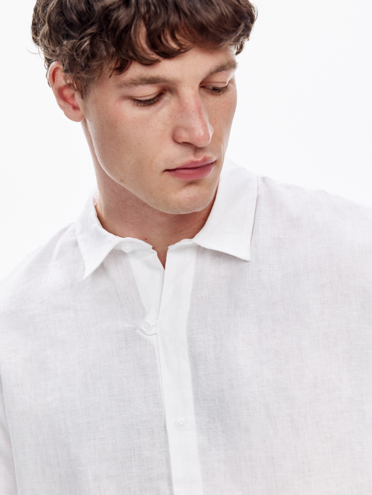 рубашка из 100% премиального льна по цене 4999 руб вид справа