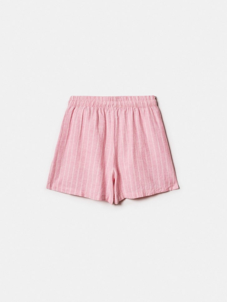 короткие шорты из смесового льна для девочек из россии вид сбоку