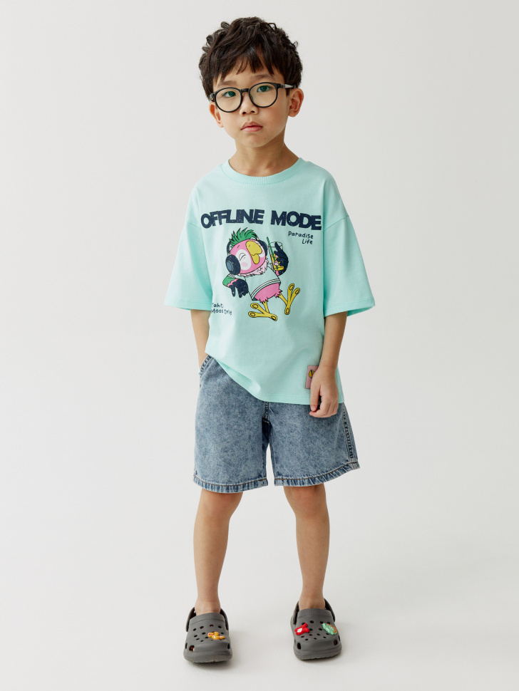 джинсовые шорты на резинке для мальчиков 4610517885449 фотография