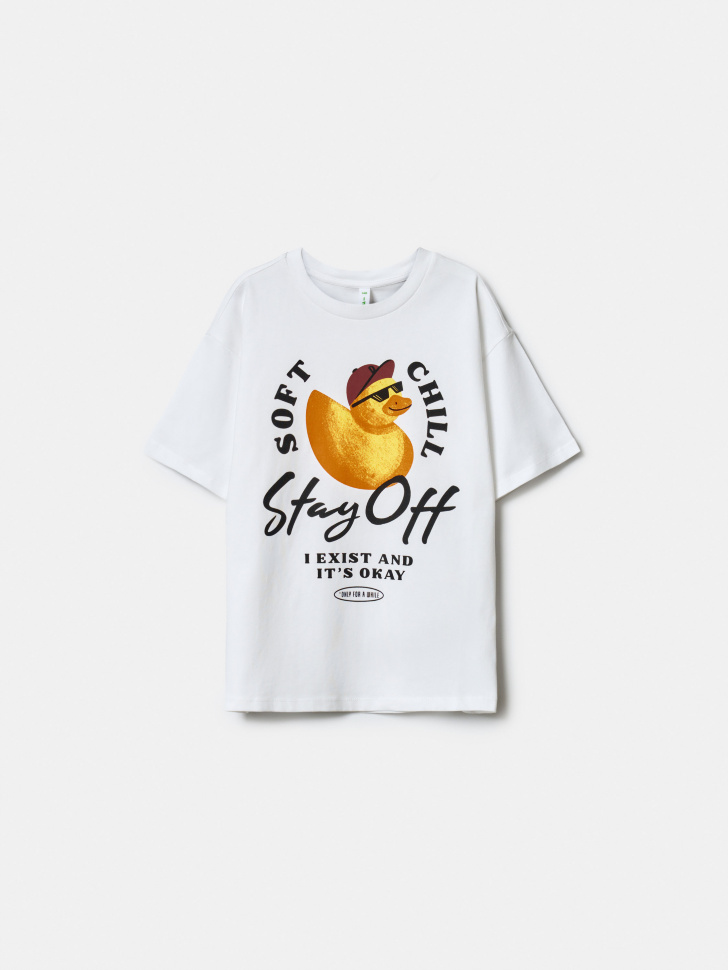 Футболка оверсайз с принтом Sela, белый, арт. 52110