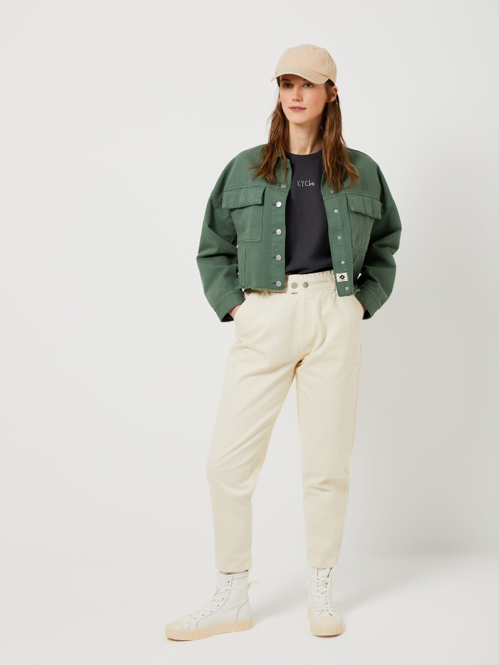 

Брюки paperbag fit, Белый