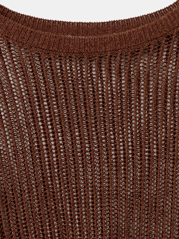 вязаный джемпер полупрозрачный с содержанием льна из вискозы спереди