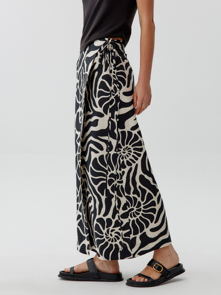 юбка миди на запах из смесовой вискозы из россии вид сбоку