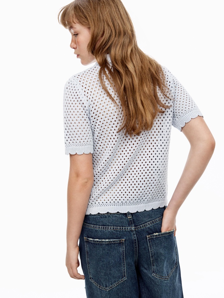 вязаный ажурный кардиган из линейки  young по цене 2999 руб вид справа