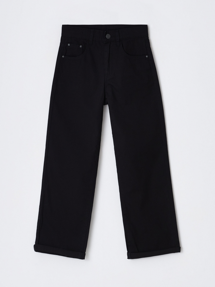 Черные широкие брюки для мальчиков (черный, 140)