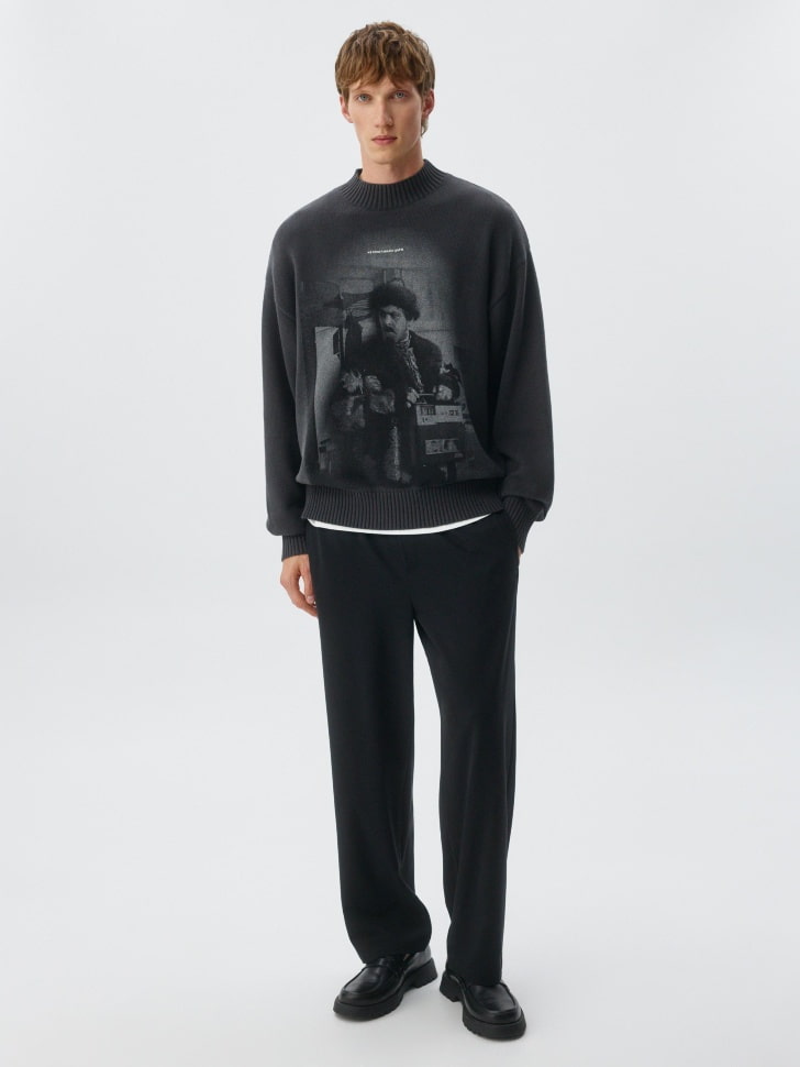 вязаный джемпер с принтом из коллекции  x мосфильм 4610517101563 по низкой цене