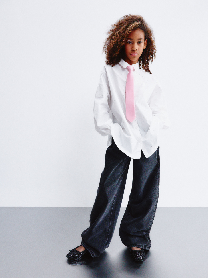 

Джинсы Wide Leg со стразами для девочек, SL5811051403