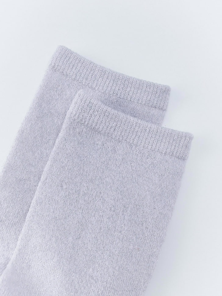 высокие носки с люрексом для девочек от бренда sela вид слева