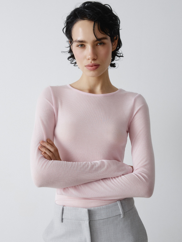 тонкий лонгслив с содержанием шерсти 4610517246714 фотография