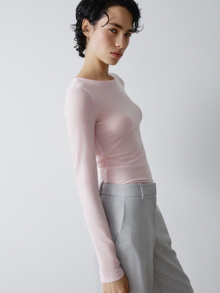 тонкий лонгслив с содержанием шерсти 4610517246714 купить с доставкой