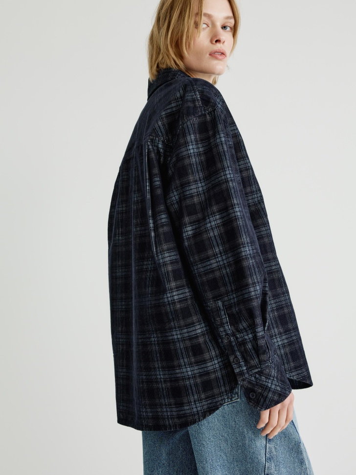 вельветовая рубашка оверсайз в клетку 4610517223562 с промокодом