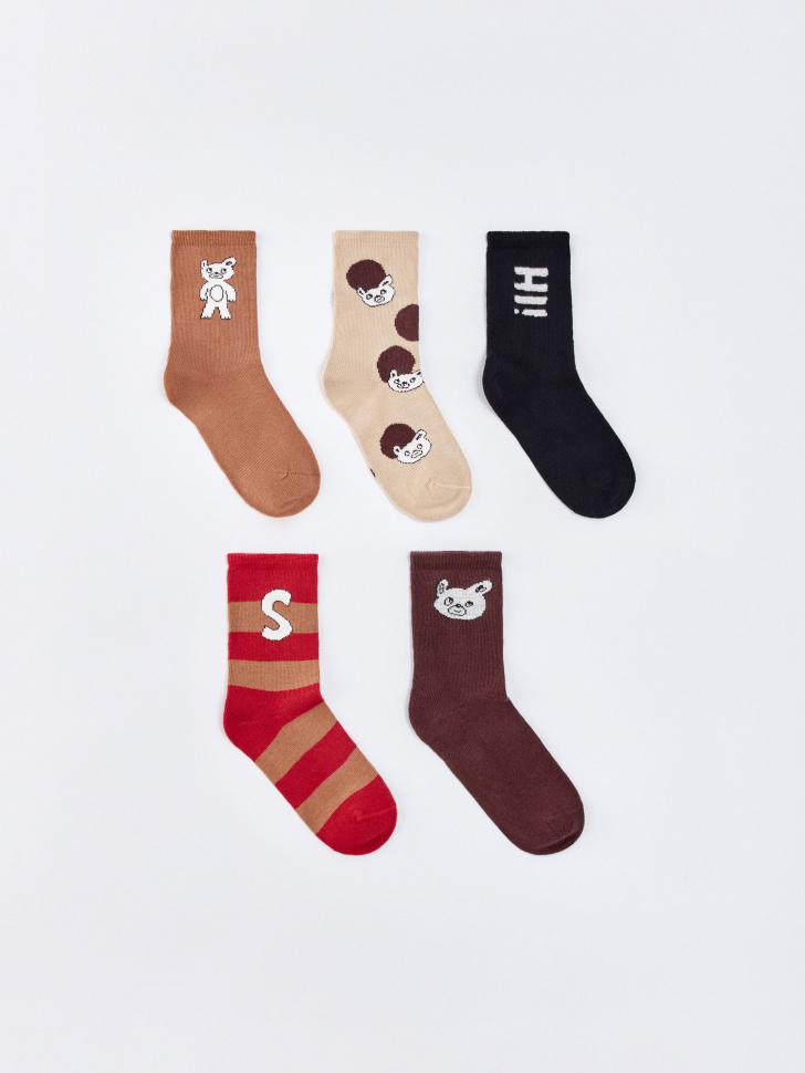 Набор детских носков SELA, 5 пар, разноцветный, арт. 35156