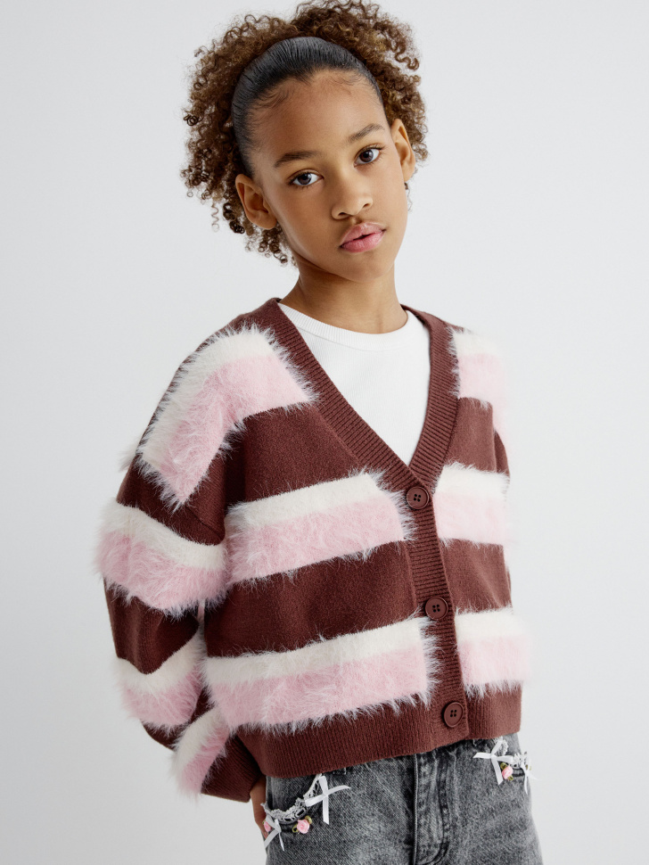 Кардиган Sela в полоску, разноцветный, арт. 33725