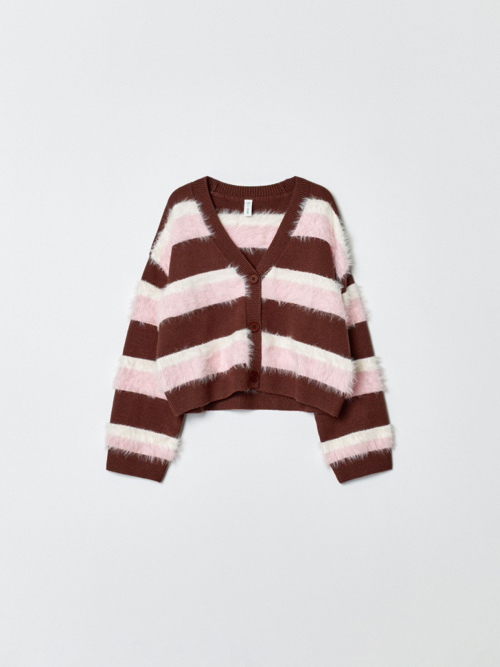 кардиган в полоску для девочек из россии вид сбоку