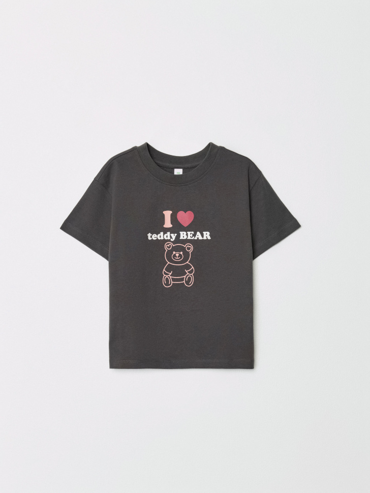 футболка оверсайз с принтом для девочек 4610517330253 фотография