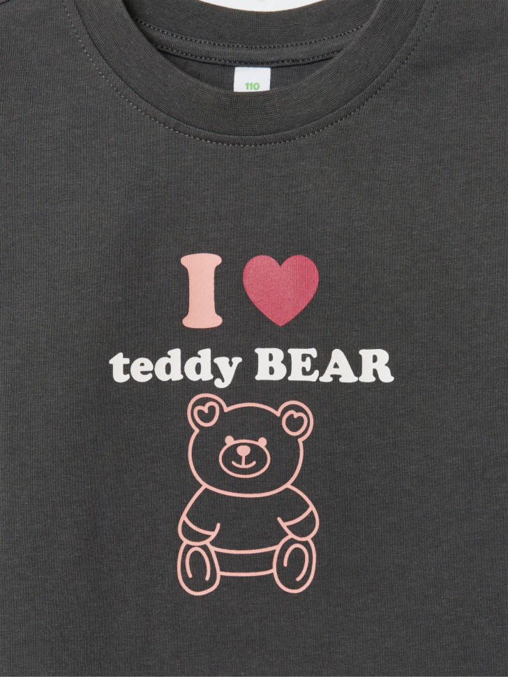 футболка оверсайз с принтом для девочек 4610517330253 по акции