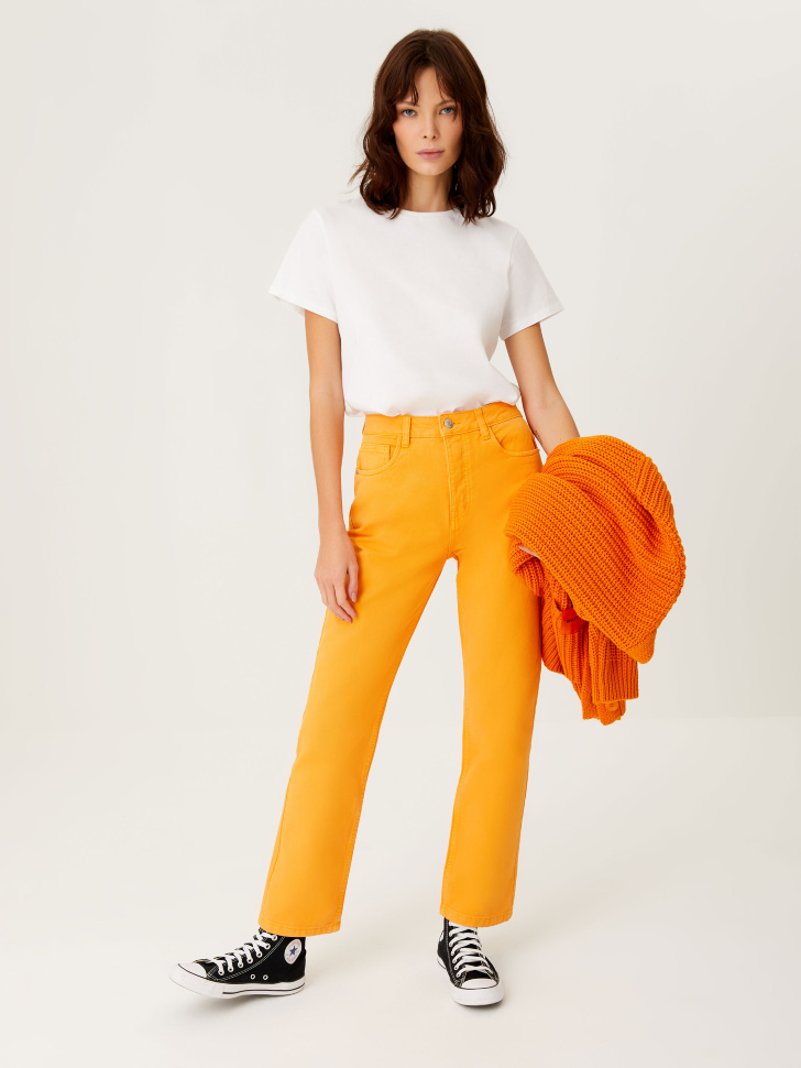 Цветные прямые джинсы (оранжевый, XS) sela 4680129200978 - фото 2