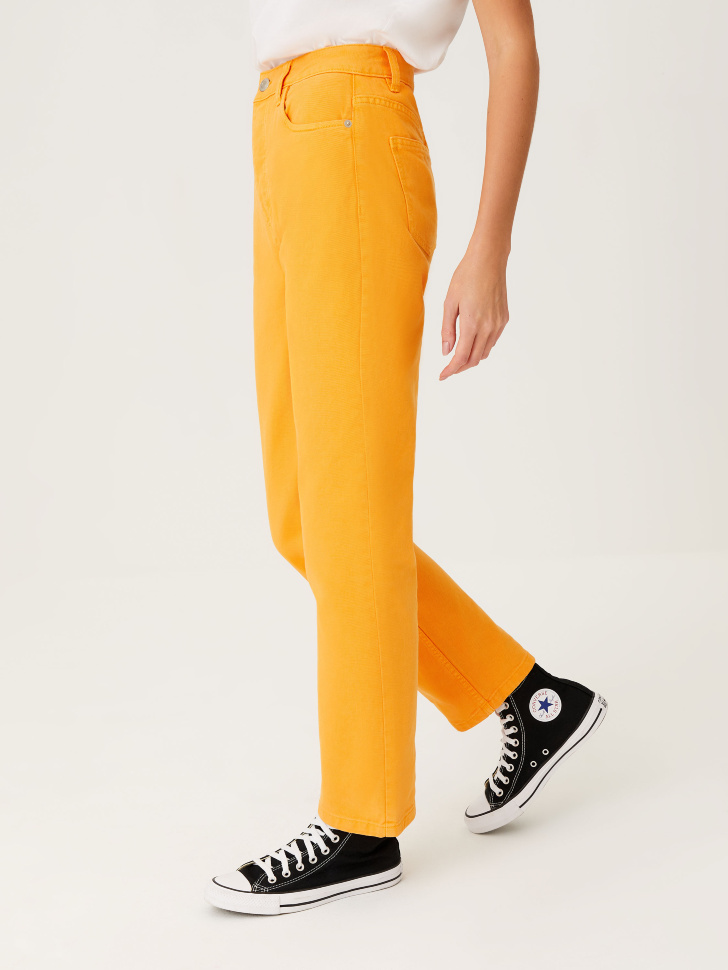 Цветные прямые джинсы (оранжевый, XS) sela 4680129200978 - фото 4