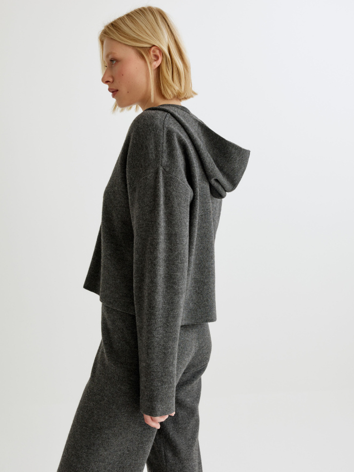 укороченное зип-худи с содержанием шерсти из россии вид сбоку