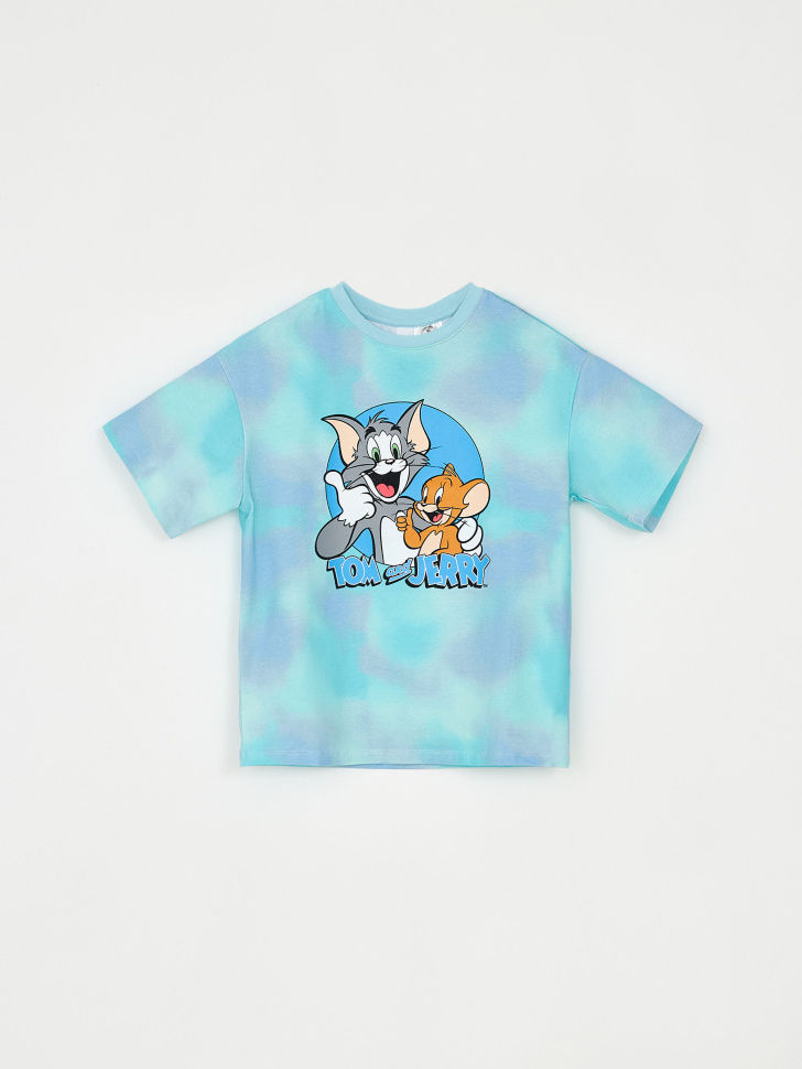 

Футболка тай-дай с принтом Tom and Jerry для девочек