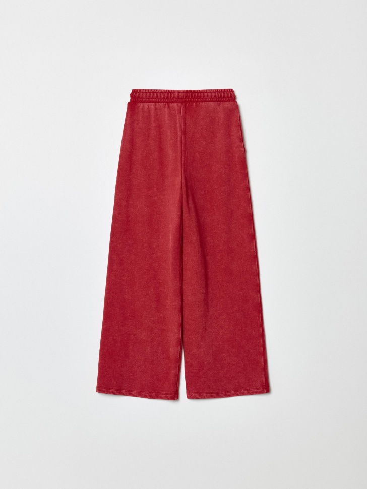 трикотажные брюки с аппликацией для девочек от бренда sela вид слева