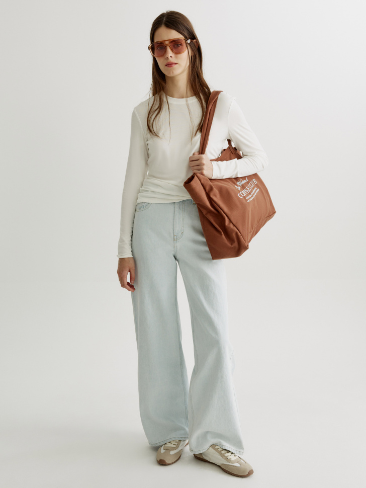 Широкие джинсы Sela со средней посадкой, голубой, арт. 41670