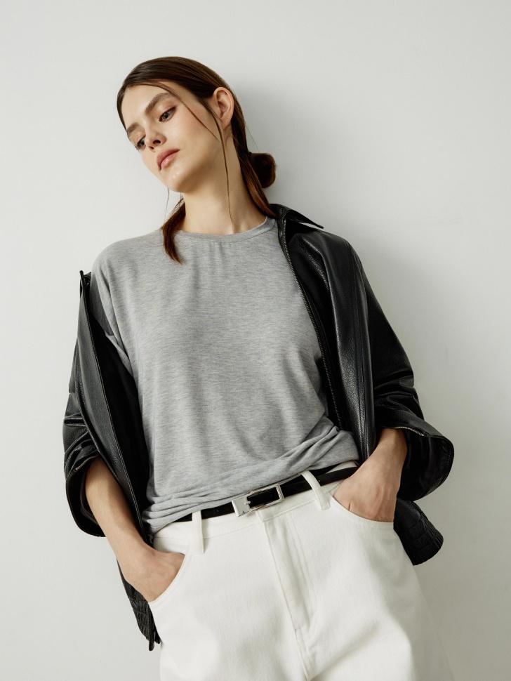 Футболка SELA из смесового тенселя с шерстью, серый, арт. 41685