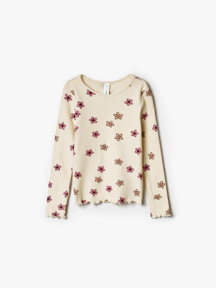 Лонгслив SELA для девочек с цветочным принтом, арт. 38683