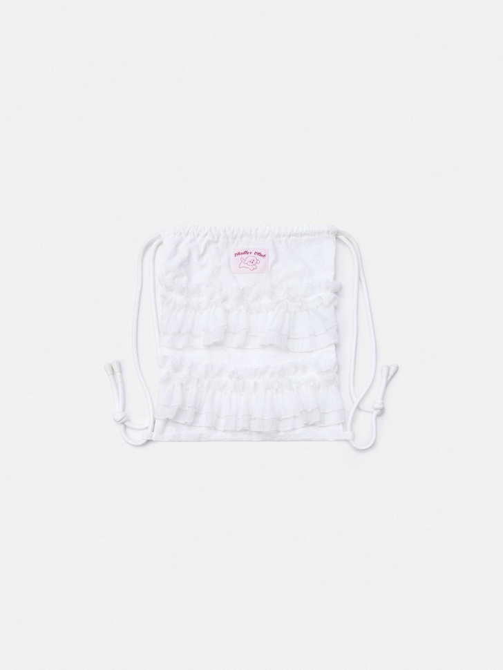 рюкзак-мешок с рюшами для девочек от бренда sela вид слева