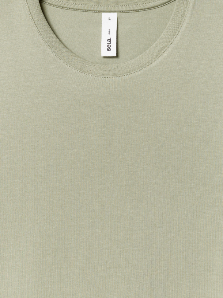 базовая облегающая футболка из хлопка спереди