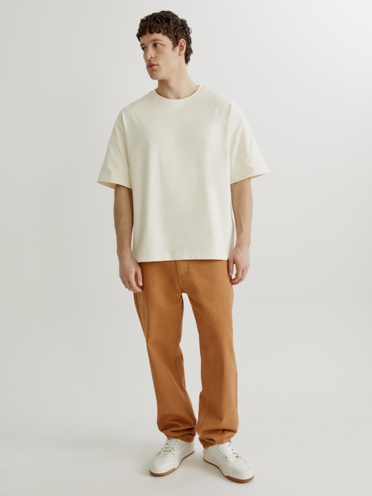 Джинсы SELA прямые со средней посадкой, коричневый, арт. 41998