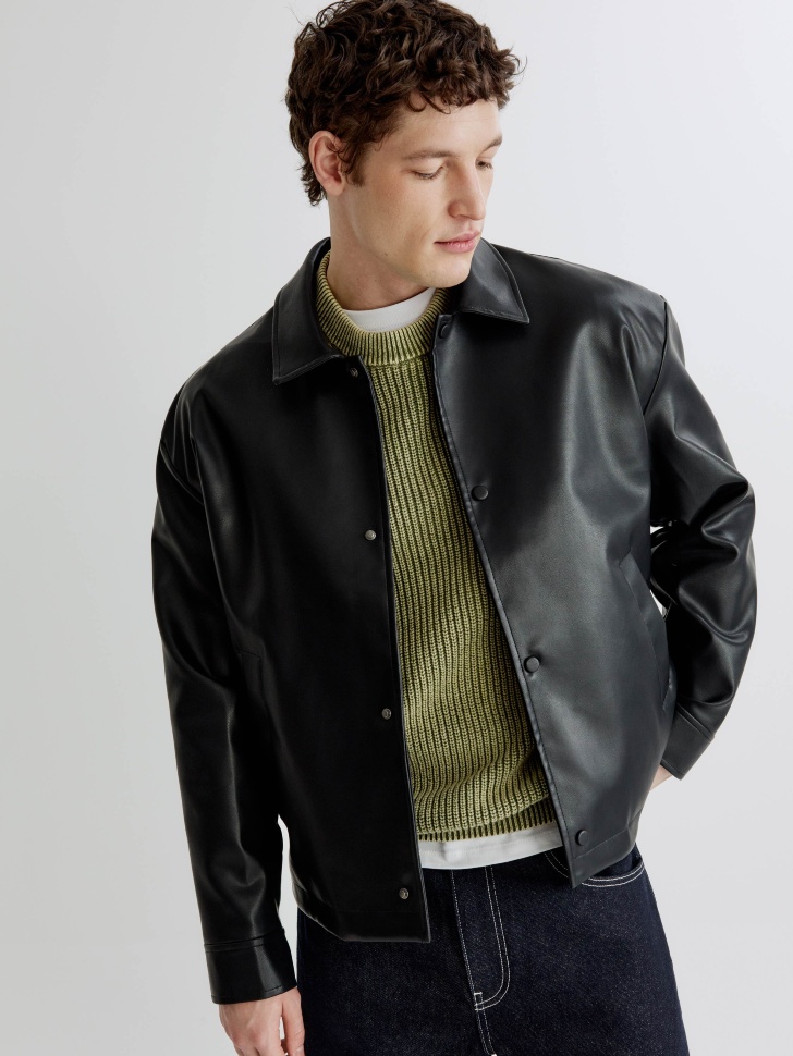 Куртка Sela Regular fit из экокожи, черный, арт. 41839