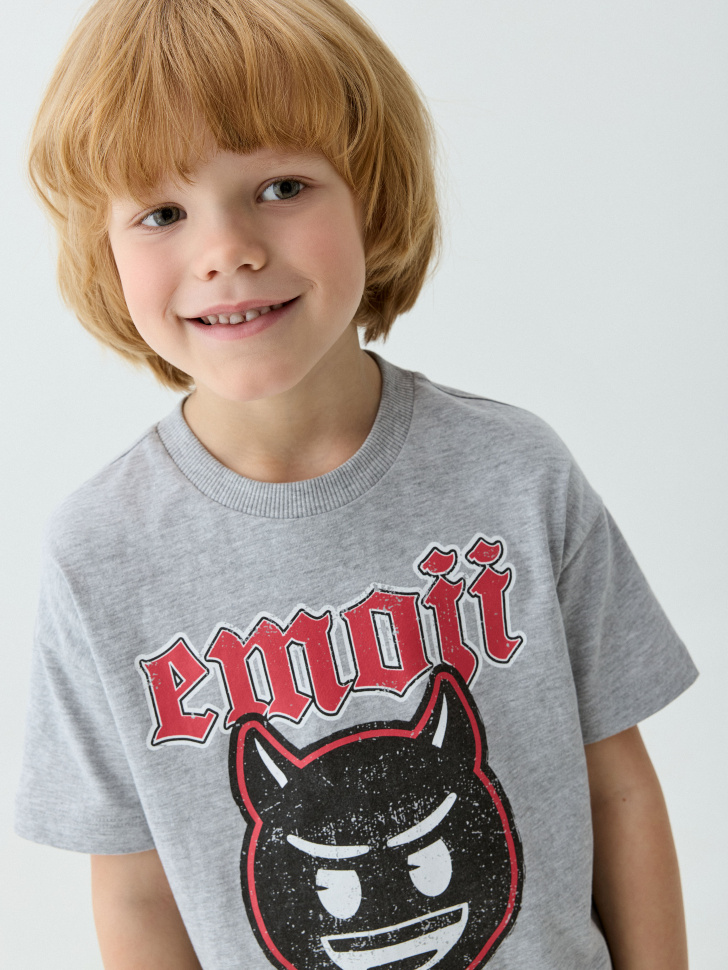 

Футболка оверсайз с принтом Emoji для мальчиков