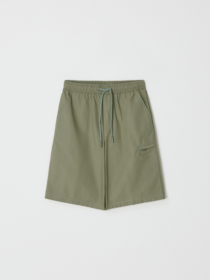 Шорты Sela хлопковые с карманами, зеленый, арт. 52841