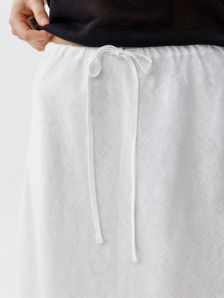 юбка миди из льна из россии вид сбоку