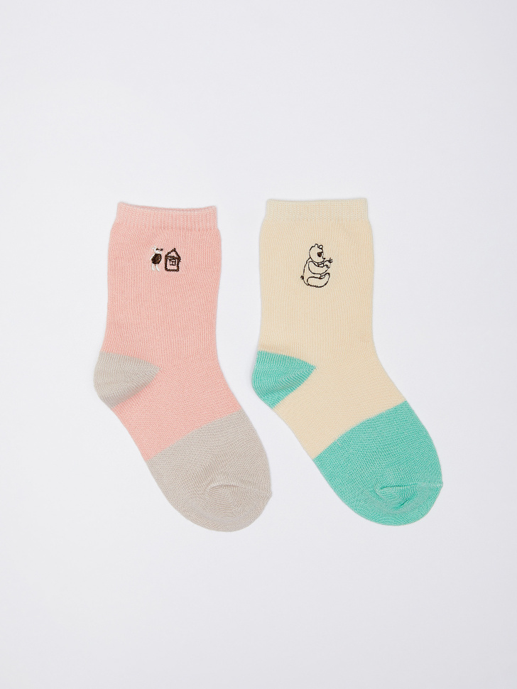 Набор из 2 пар носков для девочек (принт, 16-18) от Sela