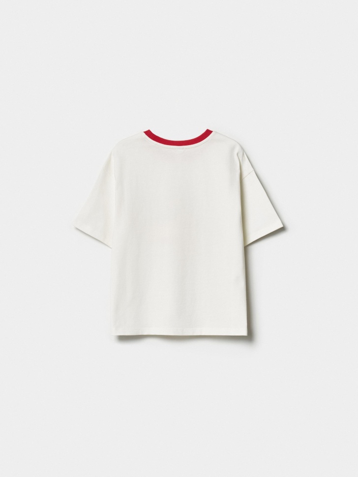 футболка с принтом для девочек из хлопка спереди