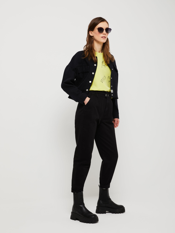 

Брюки paperbag fit, Черный